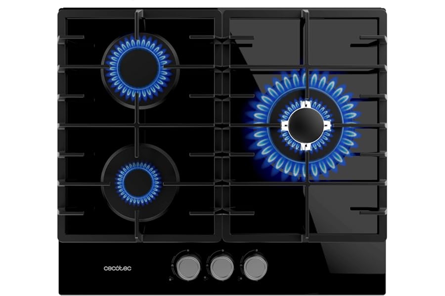 Cecotec Placa de Gas Butano y Natural 3 Fuegos Bolero Squad G 3200F 6250W