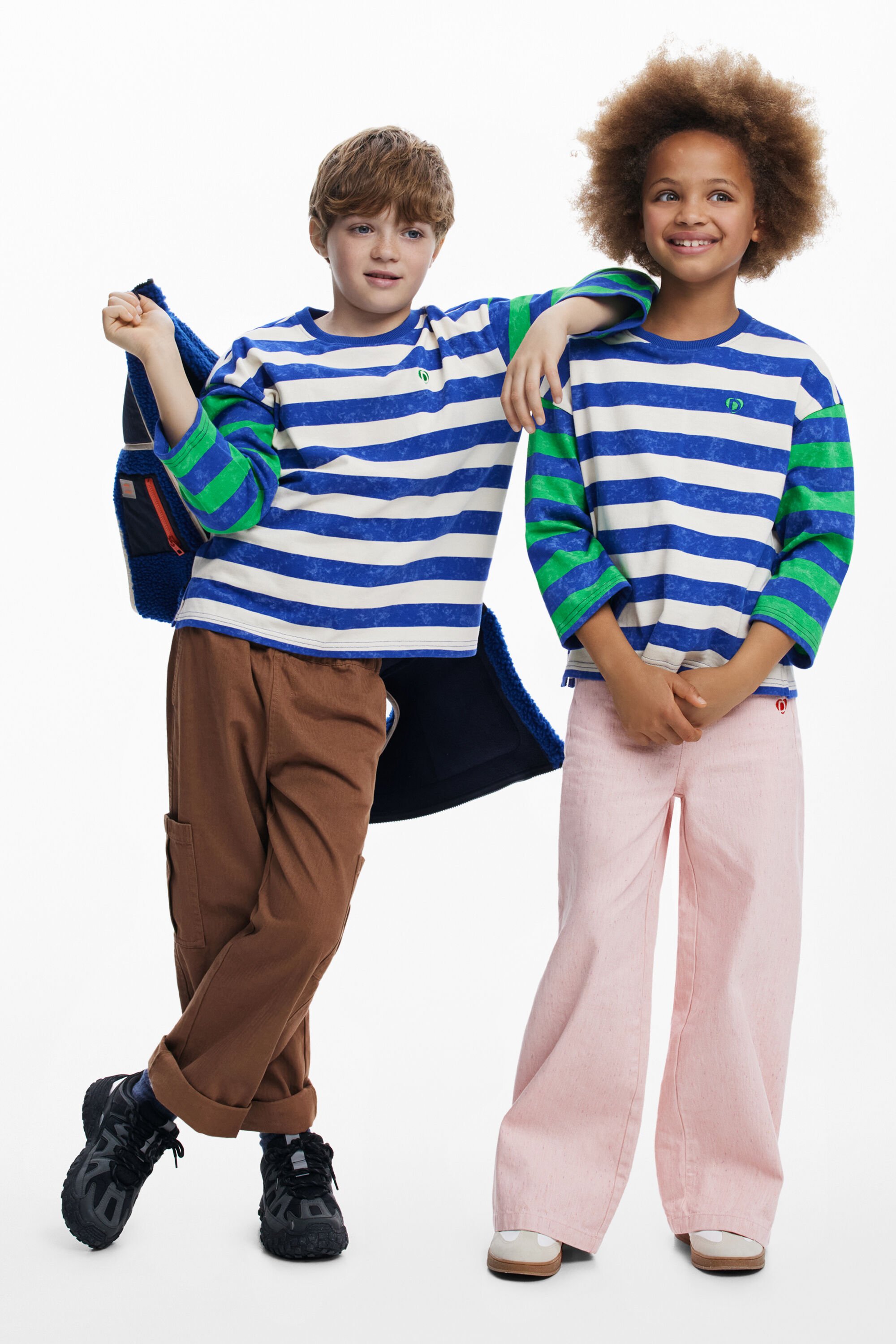 Desigual Camiseta Rayas Desgastada Hombre