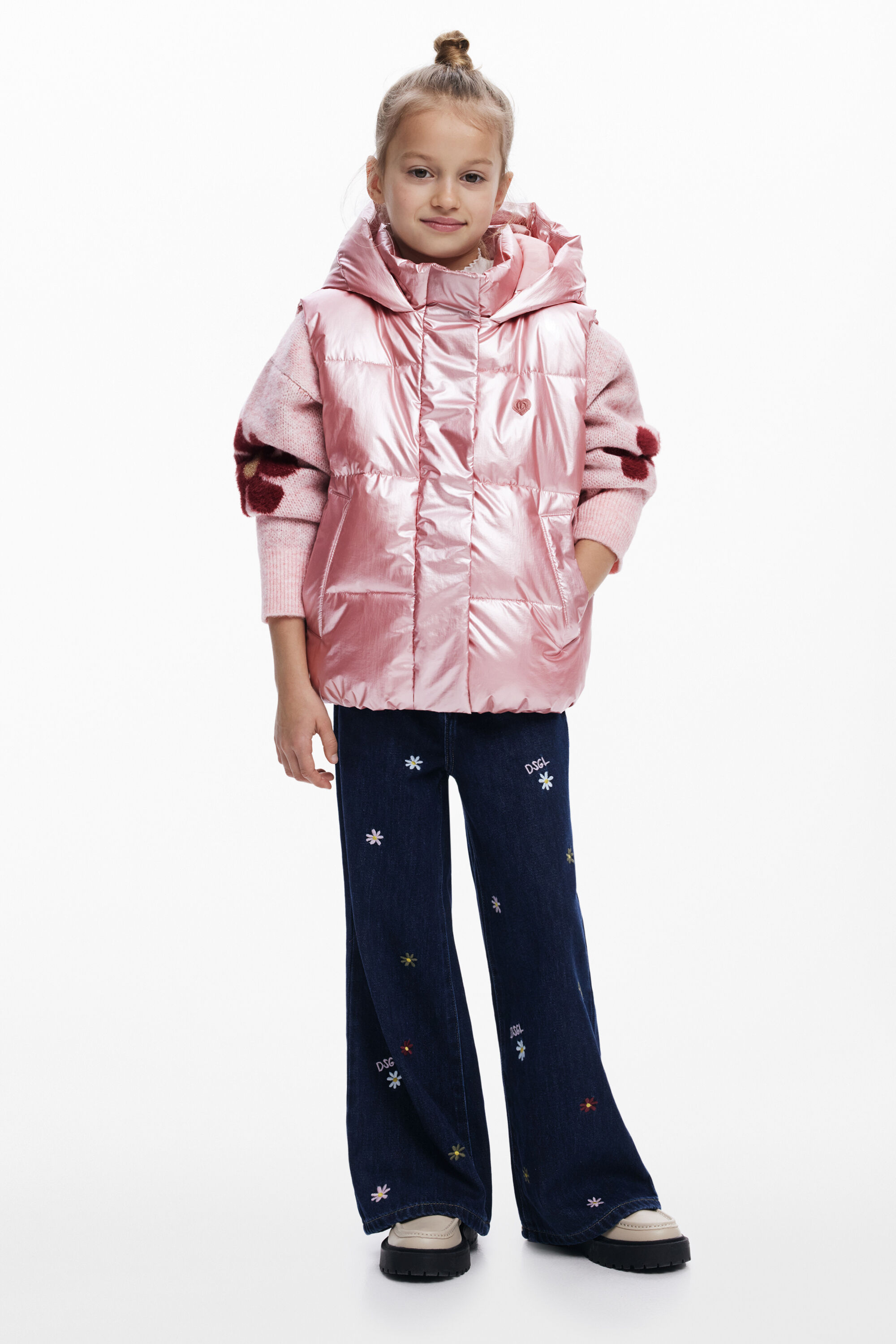 Desigual Chaleco acolchado metalizado para hombre