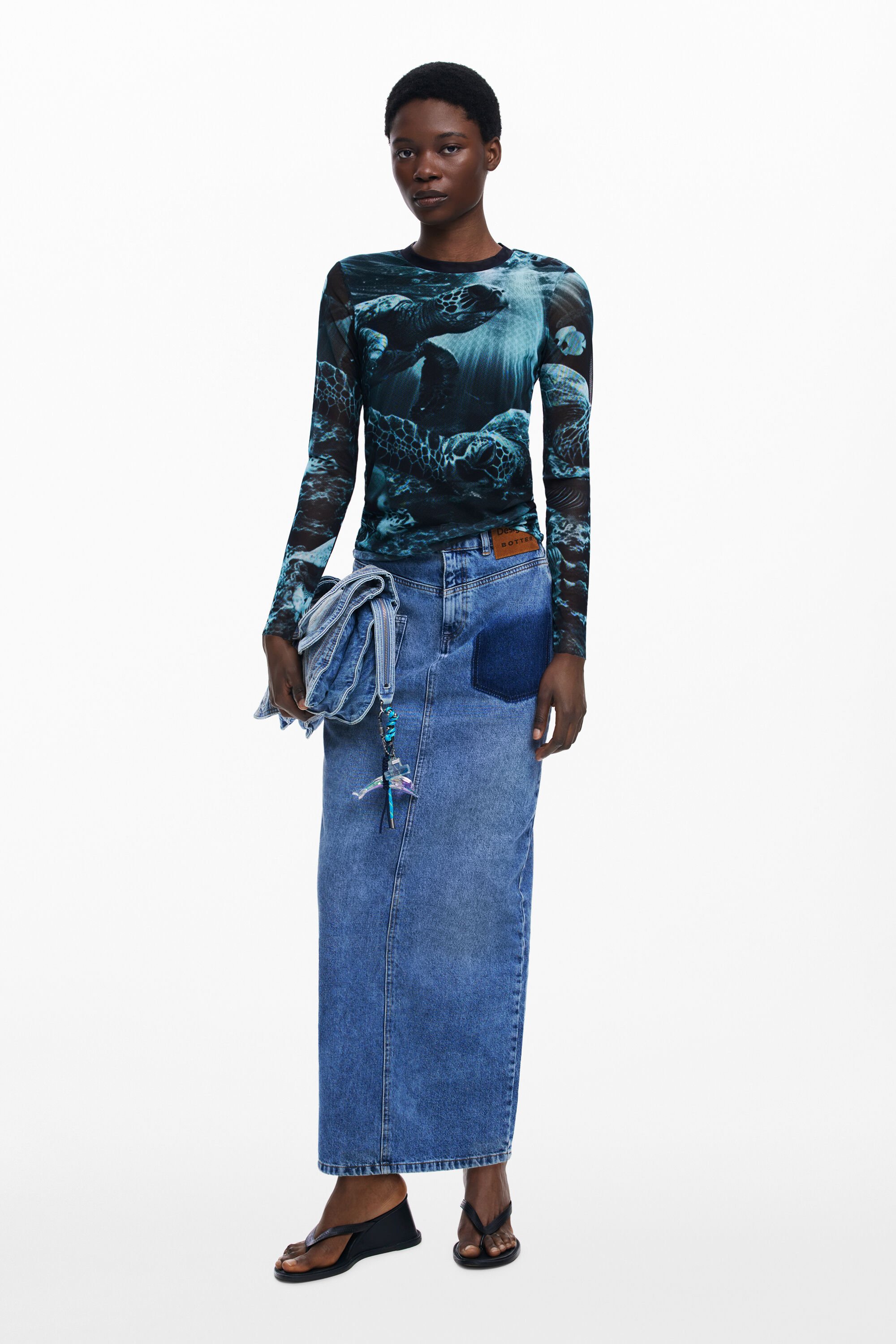 Desigual Falda larga denim Botter