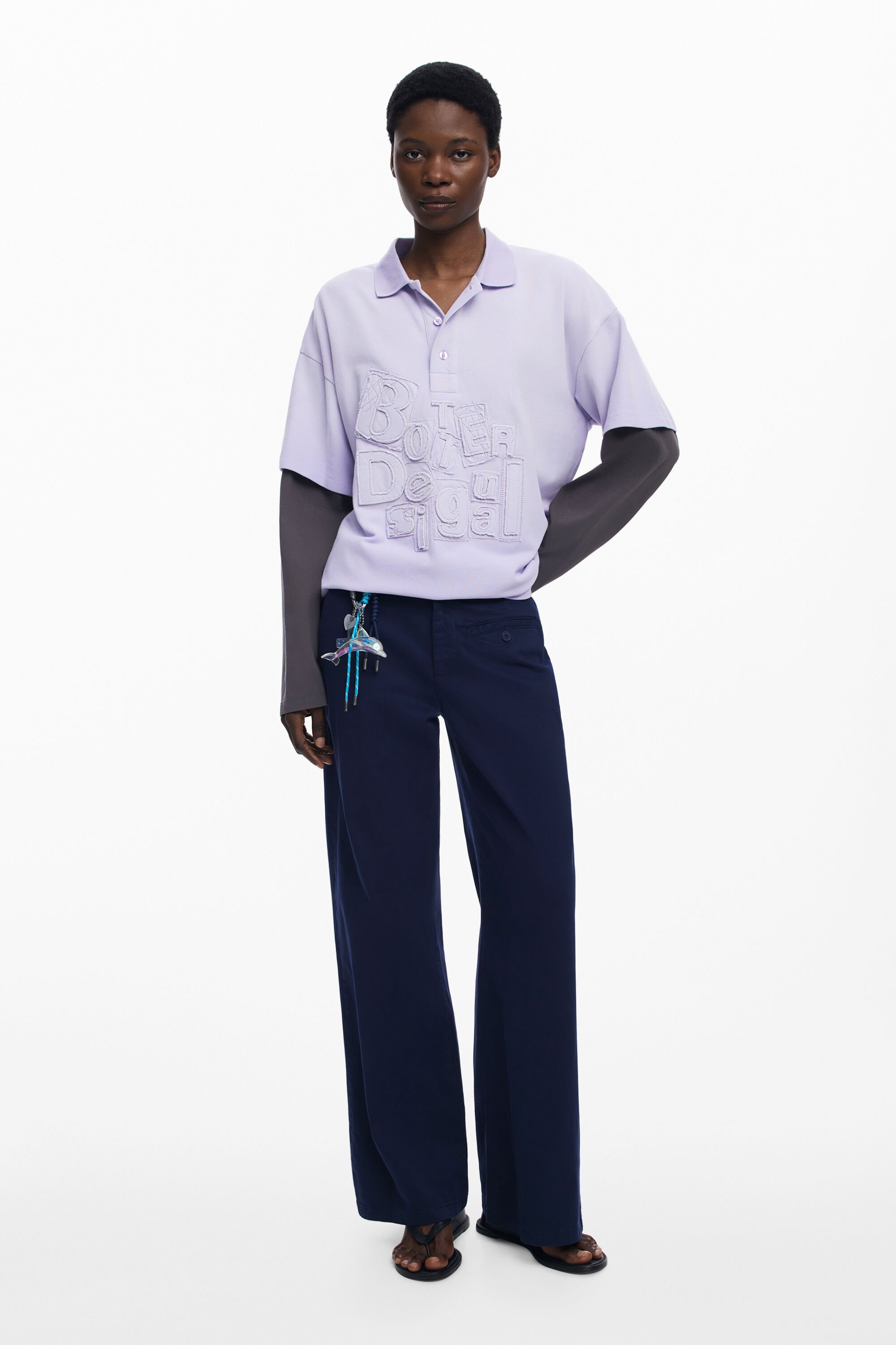 Desigual Camiseta doble manga patch Botter