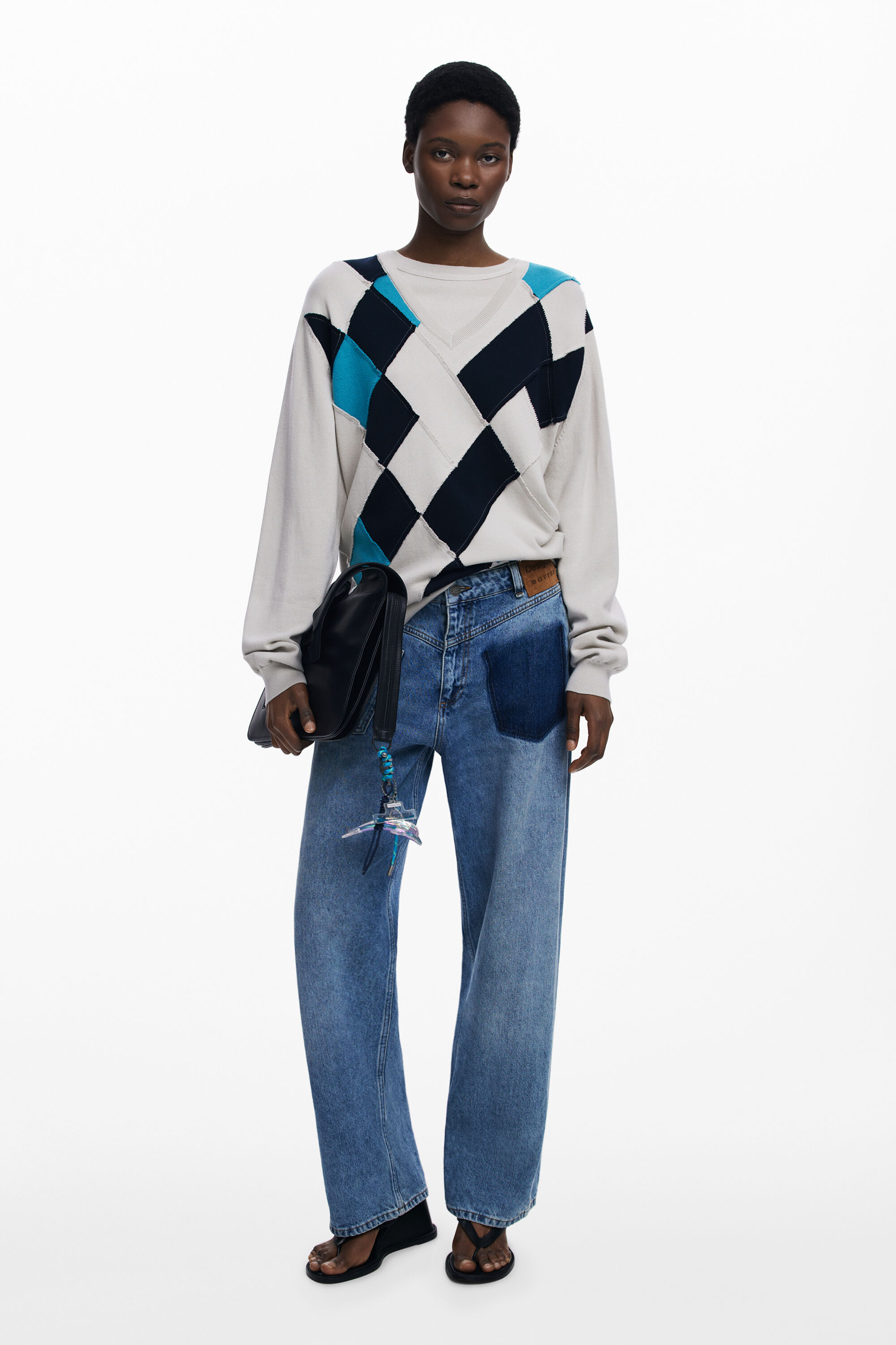 Desigual Jersey doble cuello rombos Botter fehombre