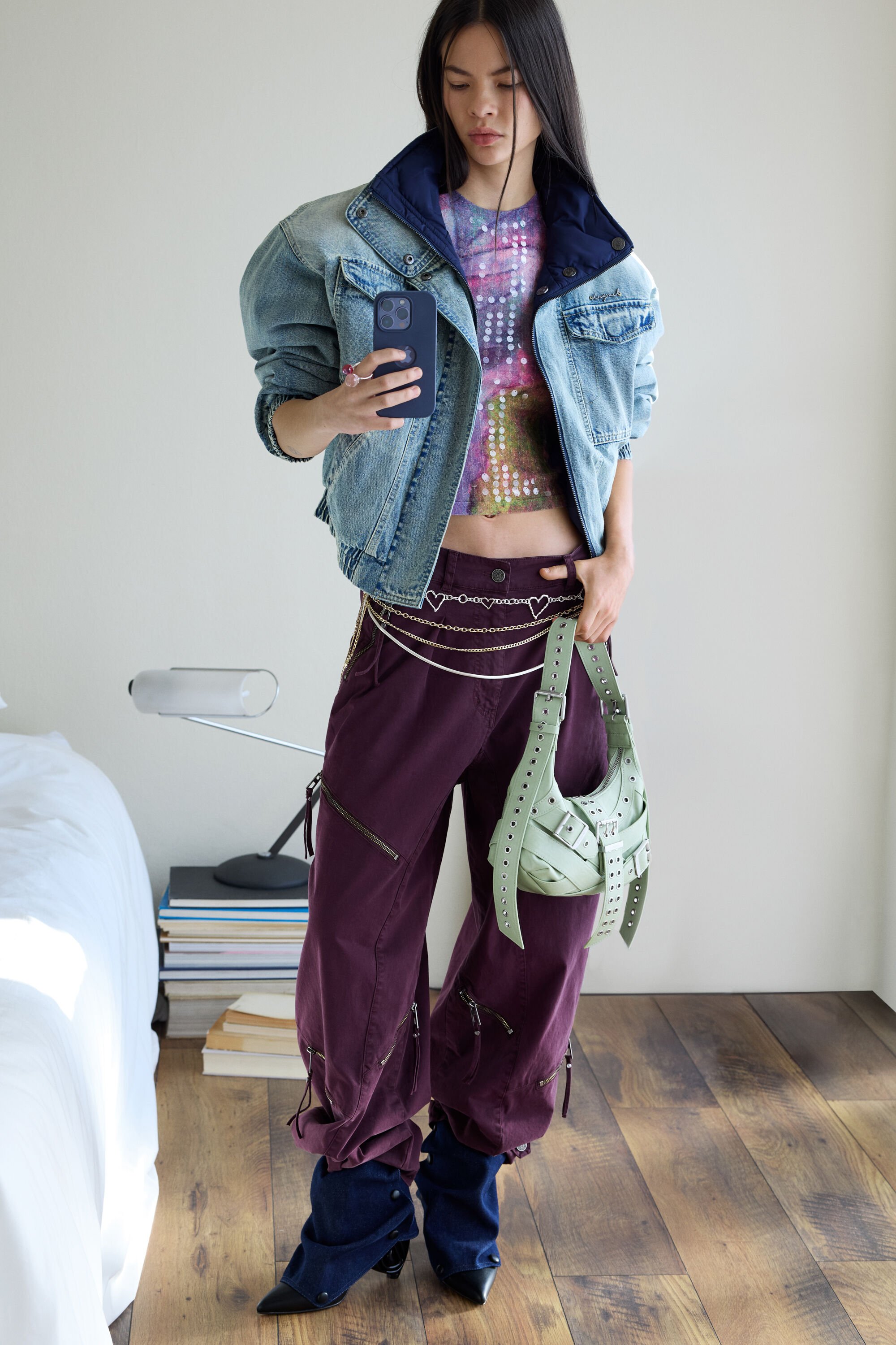 Desigual Pantalón tie-dye con cremalleras para hombre