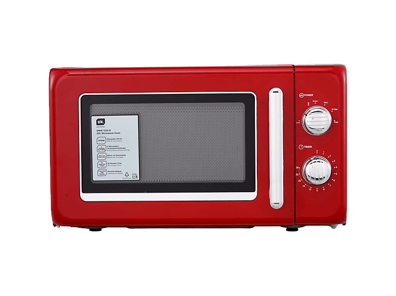 Microondas OMW 1225 R 20l 700W 6 Niveles de Potencia Función Descongelar Control Mecánico