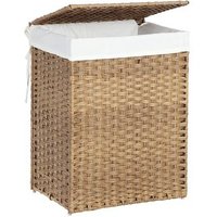 Cesto de Ropa con 2 Asas y Bolsa Desmontable - Imitación de Junco Natural