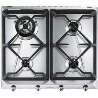 Smeg Hobs Integrado 60 cm Acero Inoxidable Gas 4 Zonas