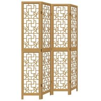 Biombo Separador de 4 Paneles Madera Maciza Paulownia Vidaxl