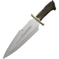 Cuchillo de Caza Muela Gran Duque Duque-25s, Hoja Mova 25 cm, Puño de Asta de Ciervo con Roseta y Latón