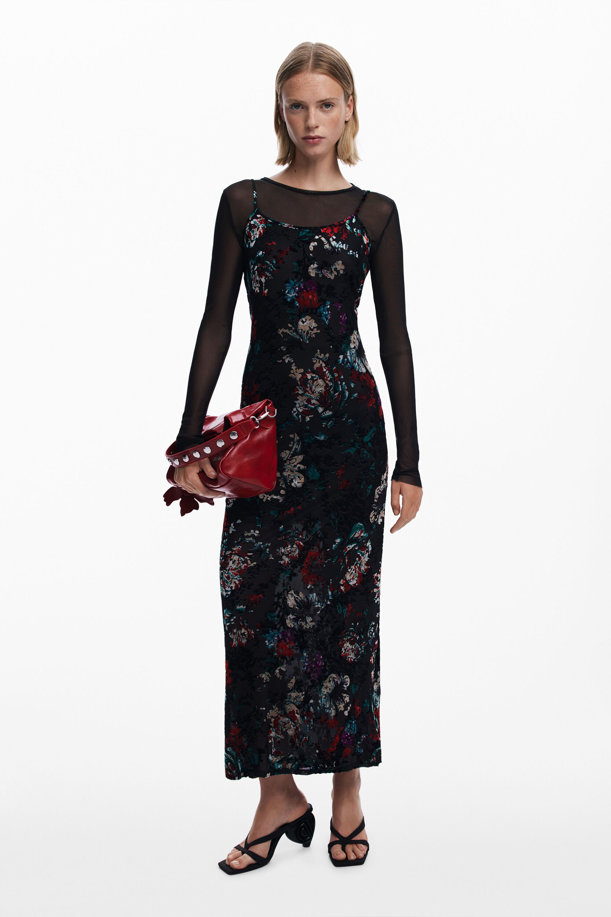 Desigual Vestido 2 en 1 flocado fehombre