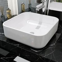 Lavabo Cuadrado de Cerámica 38x38x13,5 cm