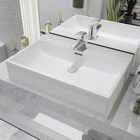 Lavabo de Cerámica con Orificio para Grifo 60,5x42,5x14,5 cm