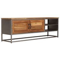 Mueble para TV de madera de teca reciclada y acero 120x30x40 cm Vidaxl