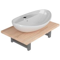 Conjunto de Muebles de Baño 2 Piezas Cerámica Roble