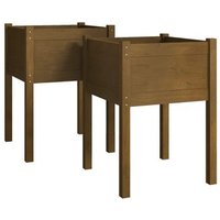 Jardineras 2 Uds Madera Maciza De Pino 50x50x70 Cm Vidaxl