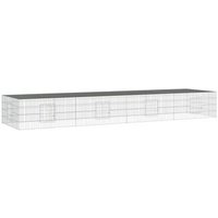 Jaula para Conejos 4 Paneles de Hierro Galvanizado 433x109x54 cm