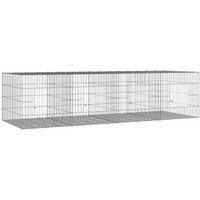Jaula para Conejos 4 Paneles Hierro Galvanizado 217x79x54 cm Vidaxl