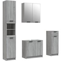 Set de armario de baño de 4 piezas de madera contrachapada