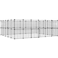 Jaula para Mascotas 44 Paneles con Puerta de Acero Vidaxl 35x35 cm