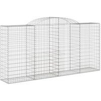 Cesta de Gaviones Forma Arco en Hierro Galvanizado 300x50x140/160 cm Vidaxl