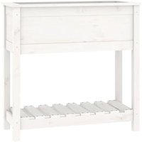 Jardinera con Estante Madera Maciza Pino 82,5x34,5x81 cm Vidaxl