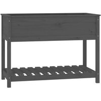 Vidaxl Jardinera con estante de madera maciza de pino 111,5x54x81 cm