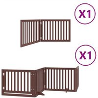 Puerta de perros plegable de 6 paneles de madera de álamo 480 cm