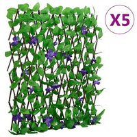 Enrejado Expansible Hiedra Artificial 5 Uds 180x70 cm Vidaxl