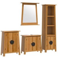 Conjunto De Muebles De Baño 4 Piezas Madera Maciza De Pino Vidaxl