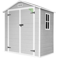 Caseta de Resina Jardín Aqua 2.6 – Montaje Sencillo, Ventana Luz Natural, Suelo Incluido, Paneles 12mm