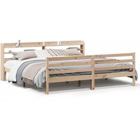 Estructura de Cama con Cabecero de Madera Maciza Pino 180x200 cm (Vidaxl)