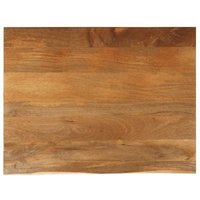Tablero de Mesa Borde Natural Madera Maciza Mango 100x80x3,8 cm Vidaxl