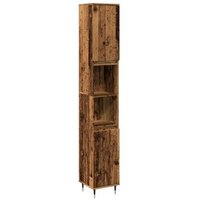 Armario de Baño Madera de Ingeniería Envejecida 30x30x190 cm – Vidaxl