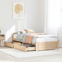 Estructura de cama sin colchón madera maciza de pino 100x200 cm V0736