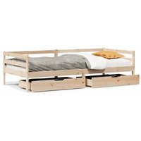 Sofá Cama Con Cajones Madera Maciza De Pino 80x200 Cm V4406