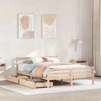 Estructura de Cama Sin Colchón Madera Maciza de Pino 160x200 cm V0033