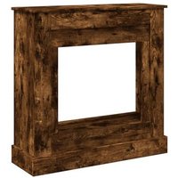 Borde de Chimenea Madera Roble Ahumado 90x30x90 cm V8810