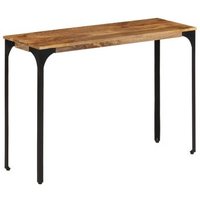 Mesa consola de madera maciza con mango y hierro 110x35x76 cm V5574
