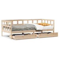 Sofá Cama Con Cajones Madera Maciza De Pino 90x190 Cm V4765