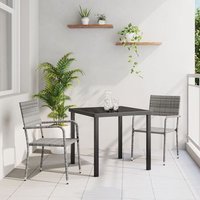 Set de comedor de jardín de 3 piezas poliratán V8327