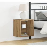 Estante Flotante 2 Pcs Roble Artesanal 40x28.5x40 cm Madera Elaborada V4590