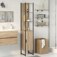 Armario De Baño Roble Sonoma 33x33x185,5 cm Madera Engineered V6974