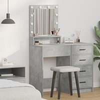 Mesa de maquillaje con luces LED de concreto 50x41x135 cm V1499