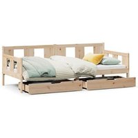 Sofá Cama con Cajones de Madera Maciza de Pino 90x190 cm V5014