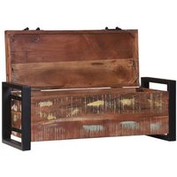 Baúles de Almacenamiento 80x30x30cm de Madera Maciza Recuperada y Metal V3539