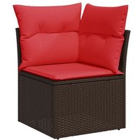 Sofá de esquina de jardín con cojines de ratán sintético V6100