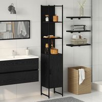 Armario De Baño Roble 33x33x185,5 Cm Madera Ingenierizada V9914