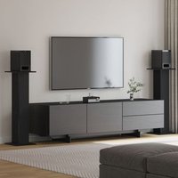 Soportes para Altavoces 2 unidades Madera de Roble 30x30x95 cm V0009 Unico