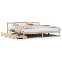 Estructura de cama sin colchón de madera maciza de pino 180x200 cm V0316