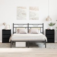 Mesas de Noche 2 Piezas Madera Roble 40x35x62,5 cm V0134