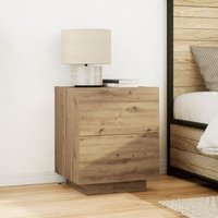 Mesas de noche 2 piezas roble artesanal 45x40x55 cm modelo V4262